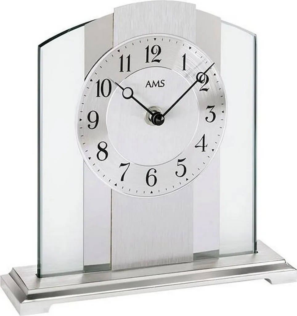 Horloge AMS 1120 Argent en métal avec cadran à quartz haute qualité