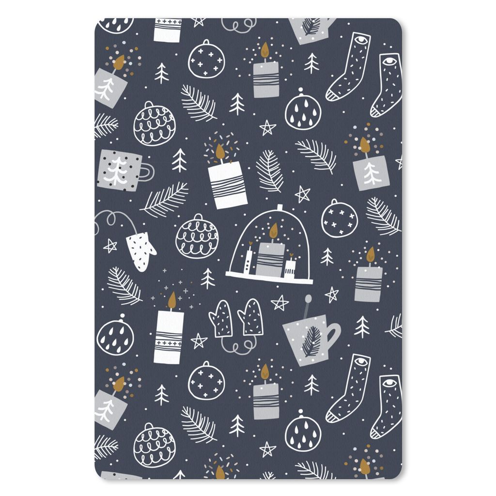 MuchoWow Mauspad Mousepad Muster - Weihnachten - Kerzen 18x27 cm - Mousepads - Maus Mat - Pad - Mausunterlage