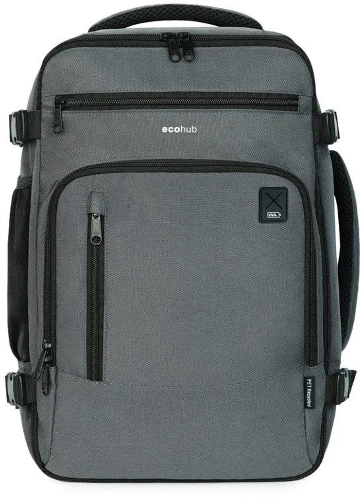 Sac à dos voyage anti-pluie gris 20L format cabine éco-responsable