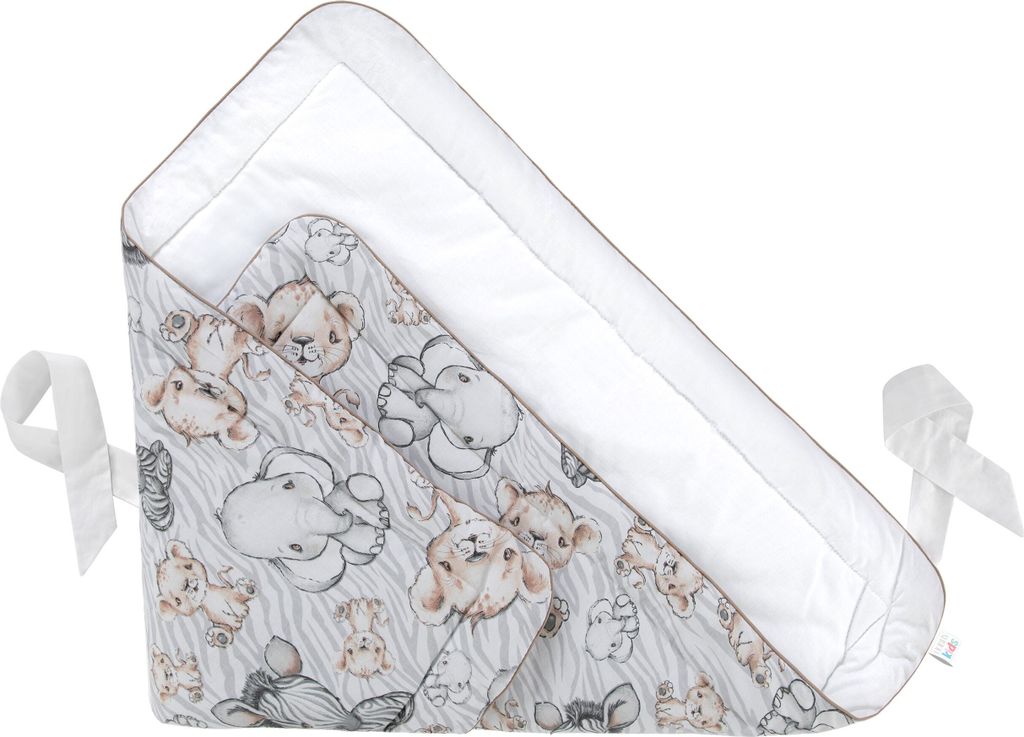 Babywickeldecke Babywickeltuch Wickeldecke 75x75 cm 100% Baumwolle weiß mit Tieren