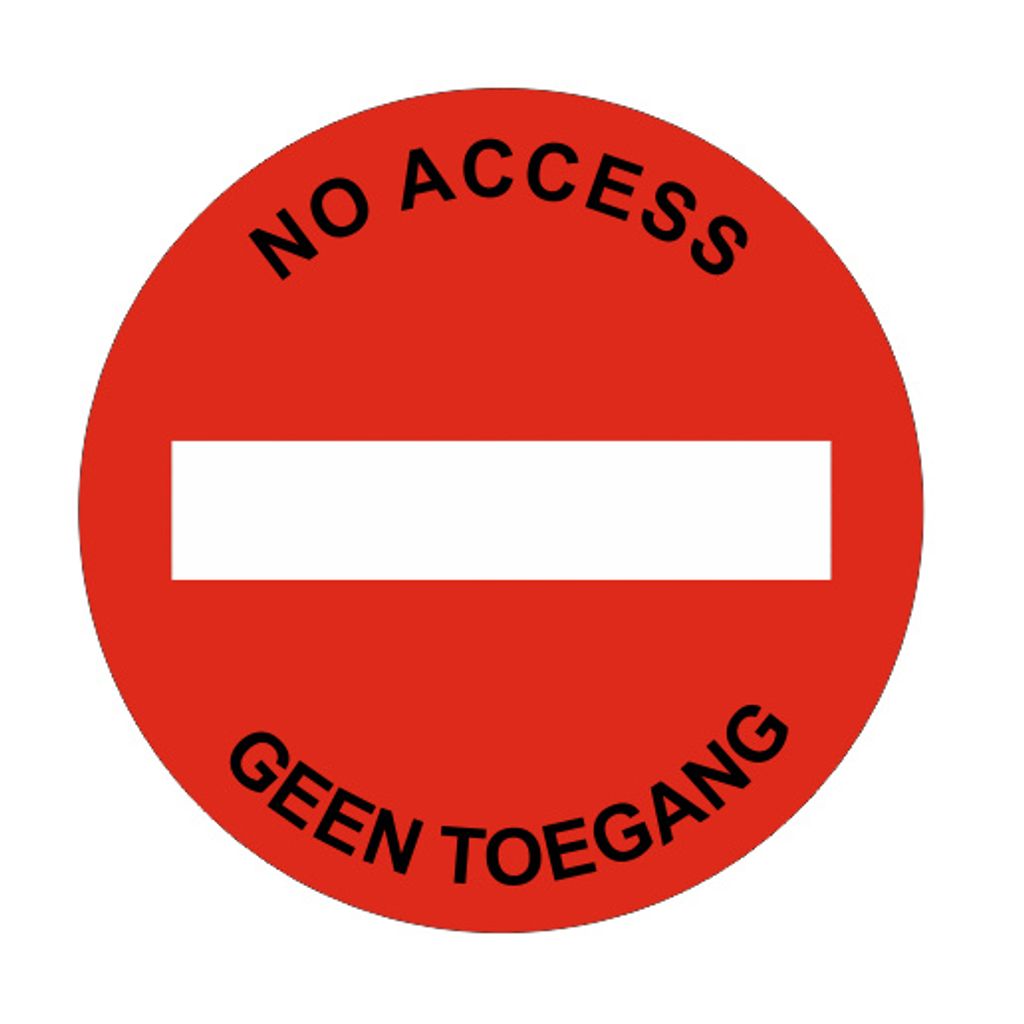CombiCraft Aluminium Türschild 'No Acces' - Ø75mm mit 3M-Klebeband