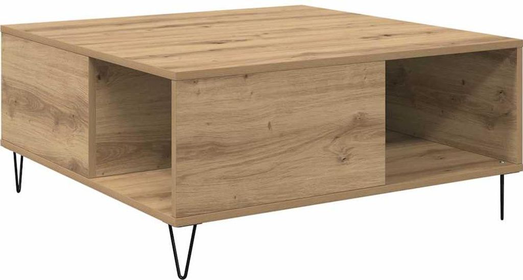 vidaXL Couchtisch Artisan-Eiche 80 x 80 x 36,5 cm Holzwerkstoff