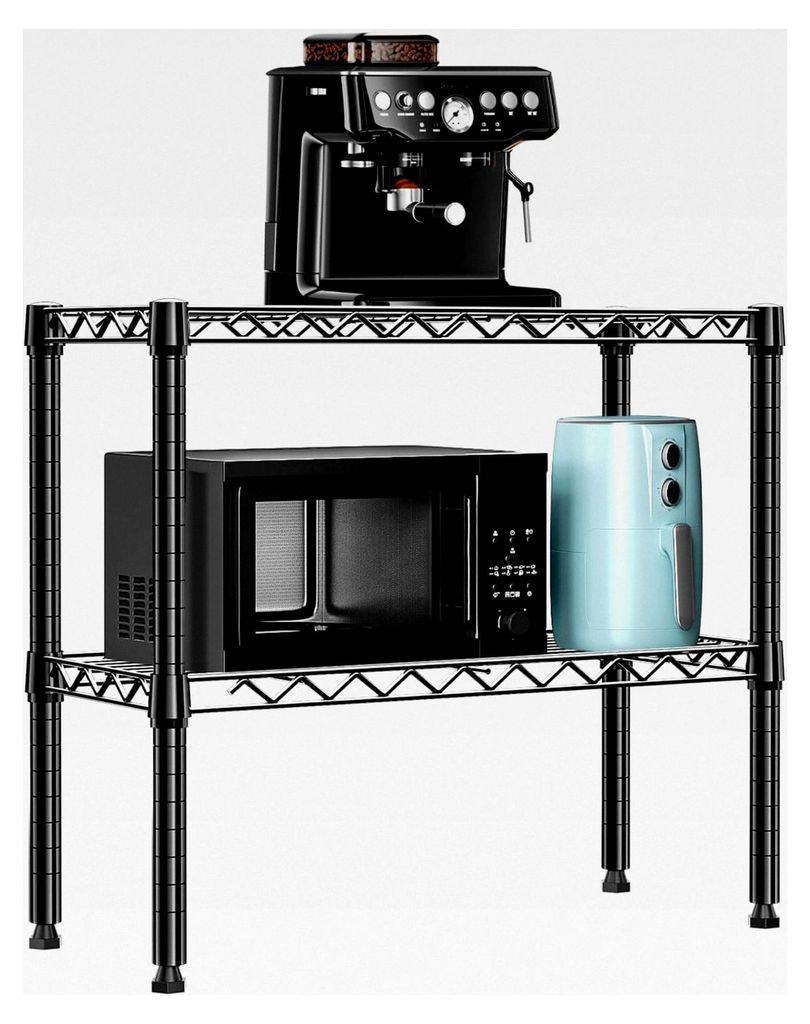 MZG 2-stöckiges Aufbewahrungsregal aus Metalldraht, stehend, Haushaltsregal, Organizer für Wäsche, Badezimmer, Küche, Speisekammer, Schrank, Ga...