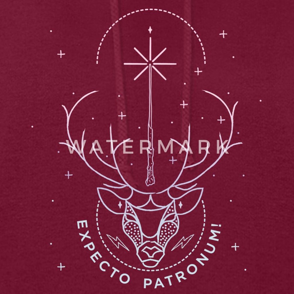 Spreadshirt Harry Potter Hirsch Expecto Patronum Damen Hoodie, M, Bordeaux