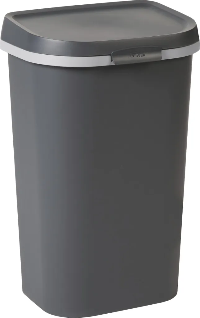 Poubelle 50L Anthracite Mistral Curver - Large Ouverture et Format Plat