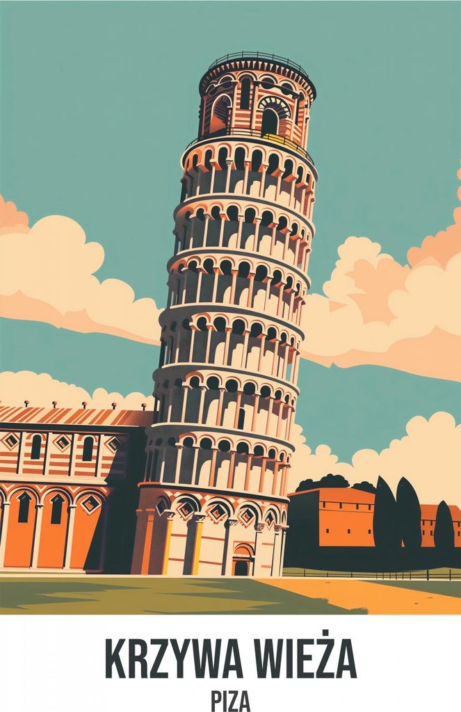 Plakat 68x98cm Schiefer Turm