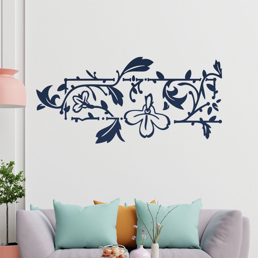 Blumenranke - Linien Wandtattoo in 6 Größen - Wandaufkleber Wall Sticker - Dekoration, Küche, Wohnzimmer, Schlafzimmer, Badezimmer