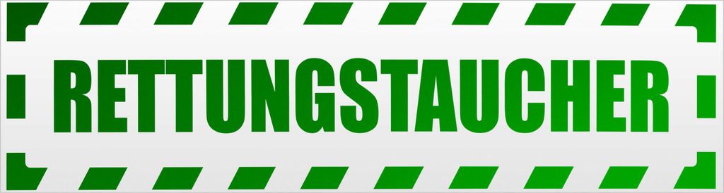 Kiwistar Rettungstaucher gestreift Magnetschild Schild magnetisch - 20cm Grün - reflektierend - Magnetfolie für Auto PKW Kfz