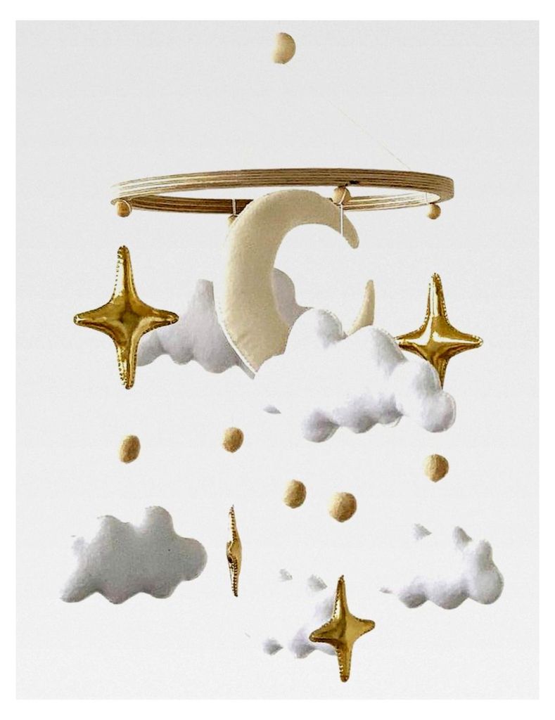 Mobile für Babybett mit Geschenkbox, Traumfänger, Bettglocke, Holz, Dekoration für das Babyzimmer, geeignet als Geschenk zur Geburt oder zum Geb...