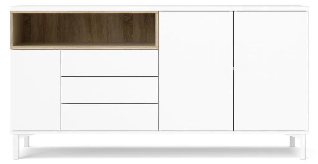 Buffet Design APRIL avec Niche et 3 Tiroirs L175,7 cm - Finition Chêne