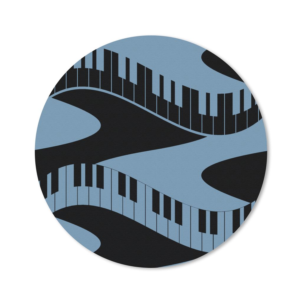 MuchoWow Mauspad Mousepad Muster - Klavier - Blau - Jahre 20s 40x40 cm - Mousepads - Maus Mat - Pad - Mausunterlage - Schreibtisch Accessoires