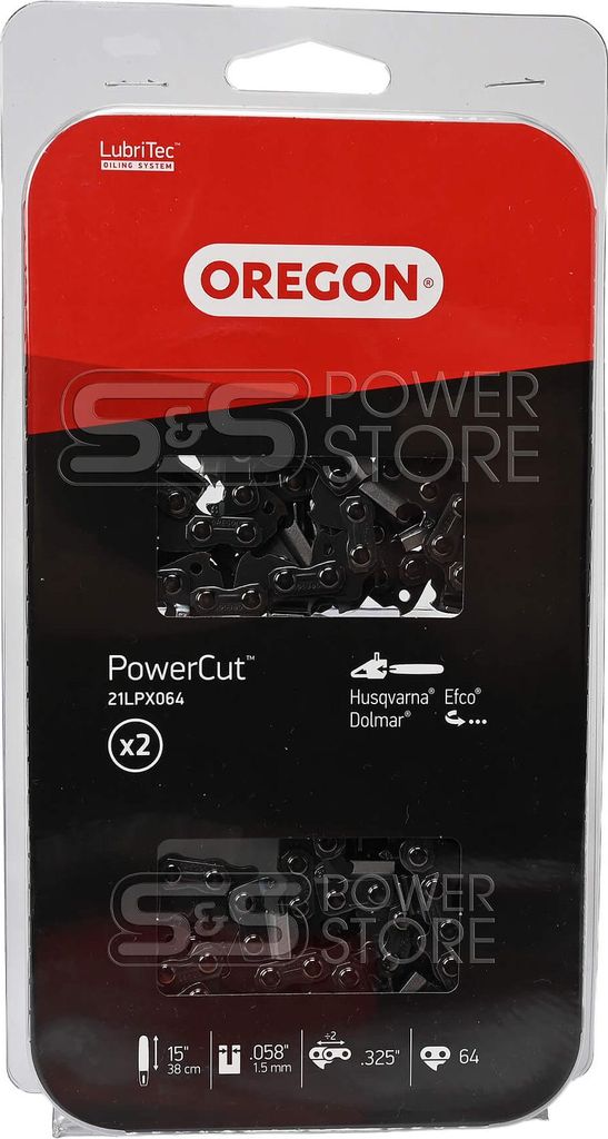 2er-Pack Oregon Kette 21LPX064E .325" 1,5mm 64TG 38cm Produktbild 