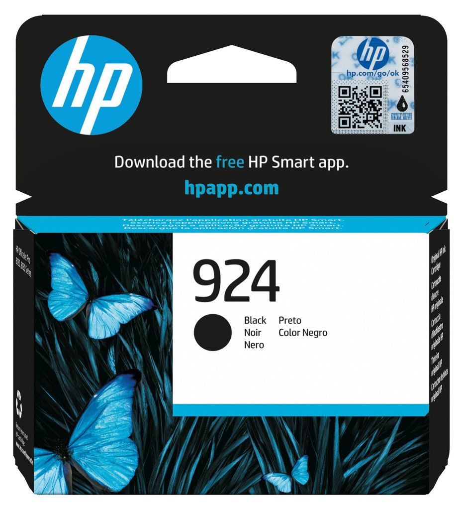 HP 924 Schwarz Original Druckerpatrone, Standardertrag, Produktbild 