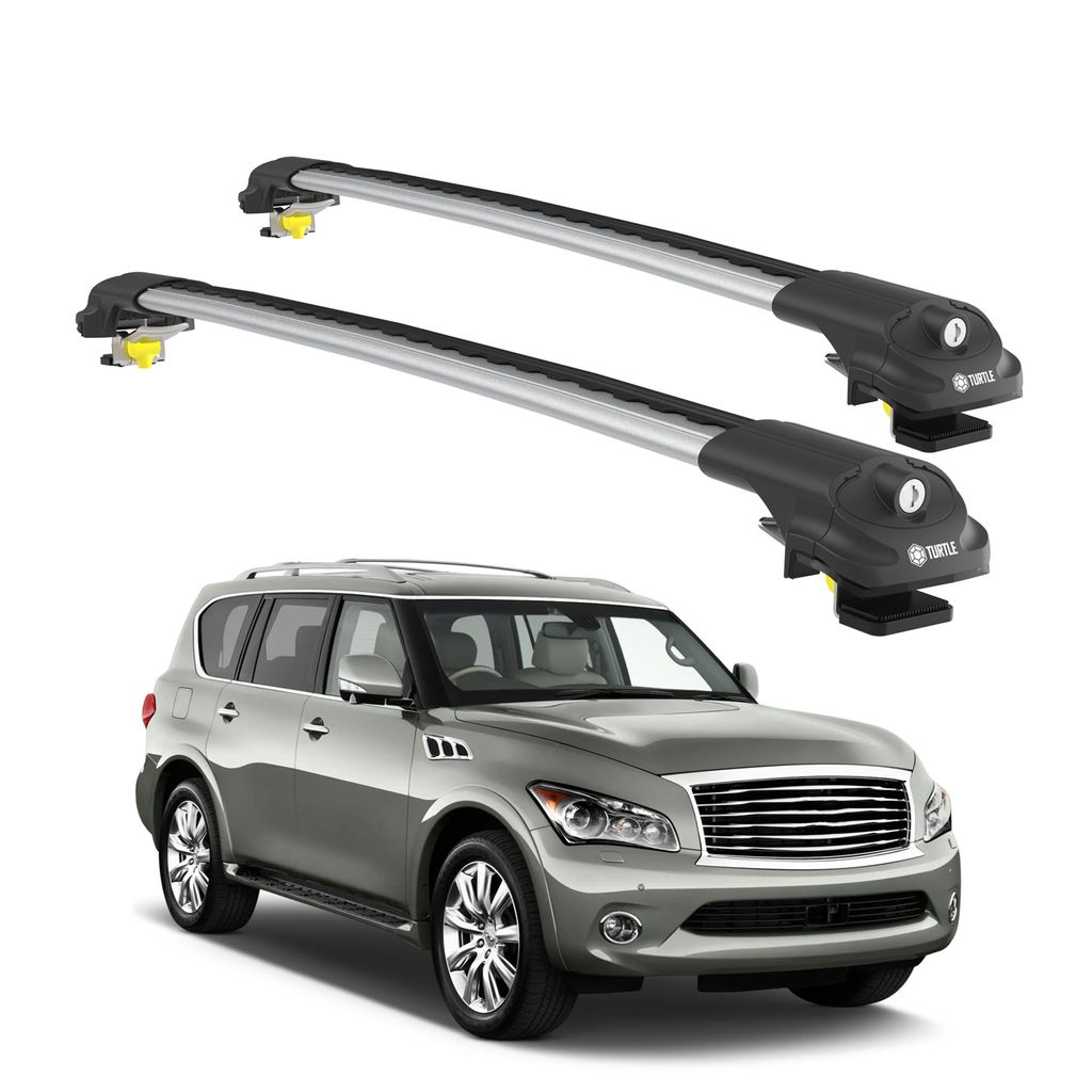 TURTLE DACHTRÄGER AIR-1 INFINITI QX56 Z62 2011 2012 2013 Raised Rails , Silber