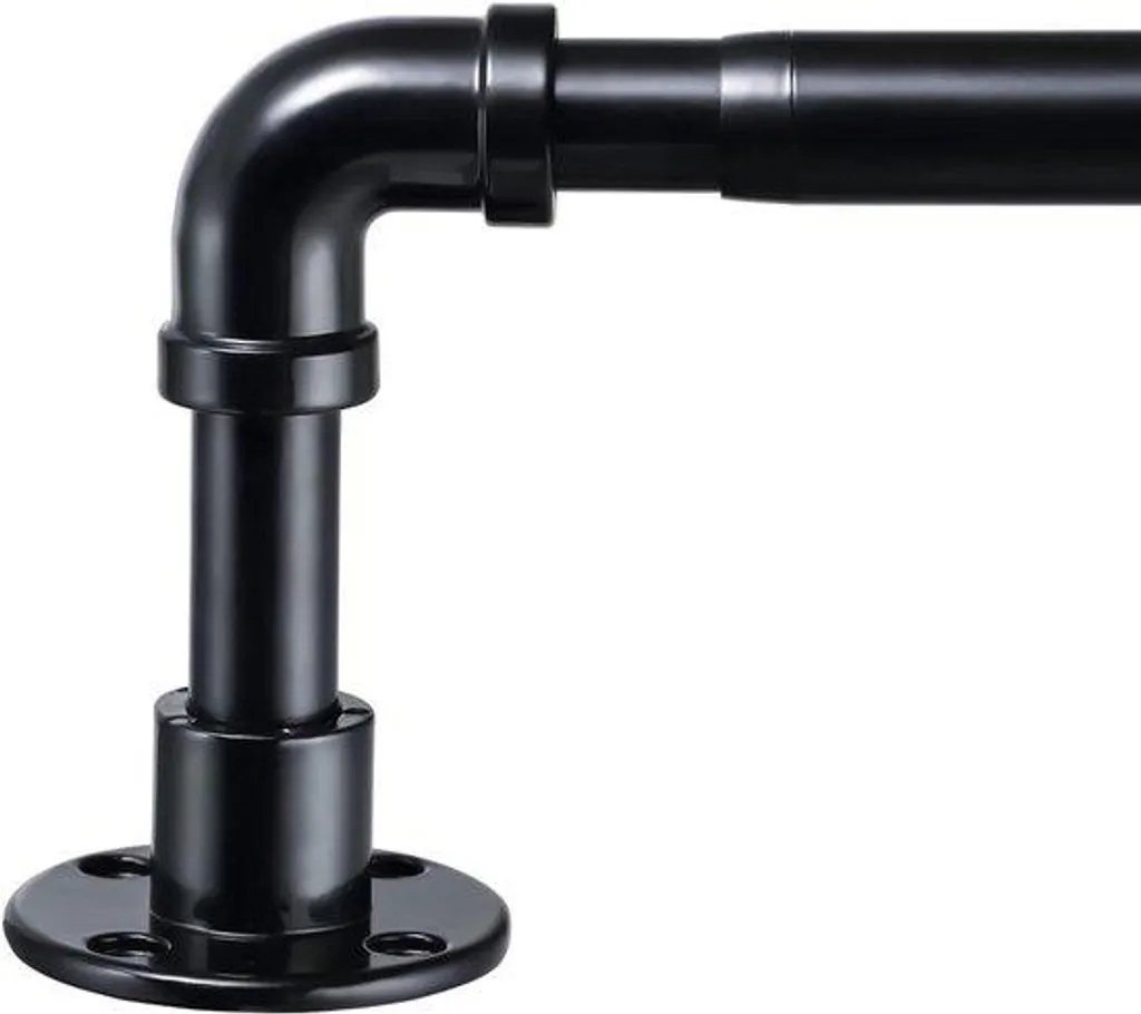 Tringle de penderie télescopique noire 81-109 cm en acier inoxydable