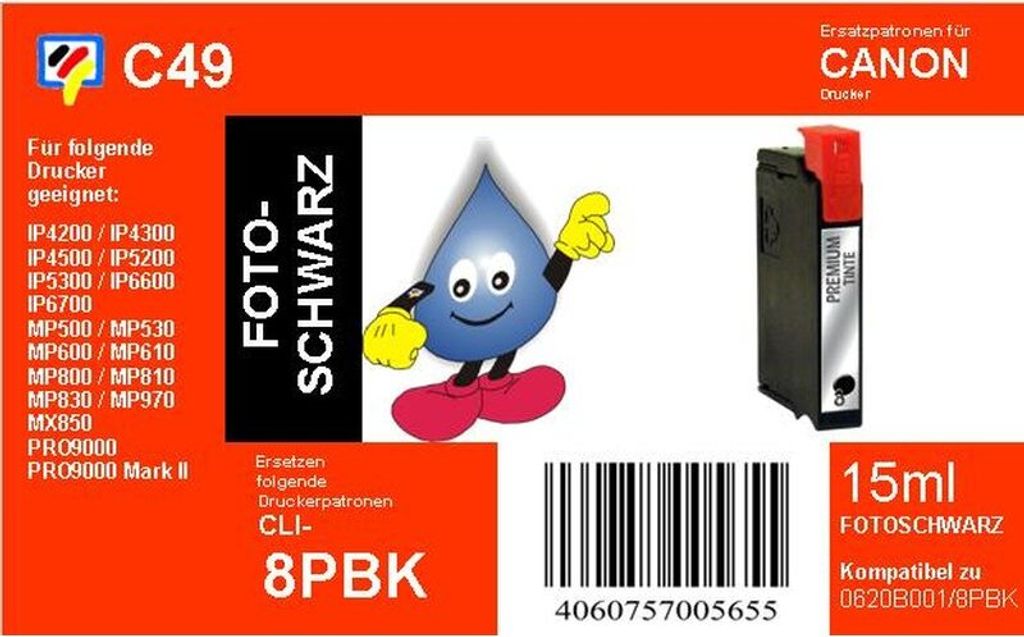 C49 - Dr.Inkjet Ersatzpatrone für CLI8BK - schwarz - mit Produktbild 