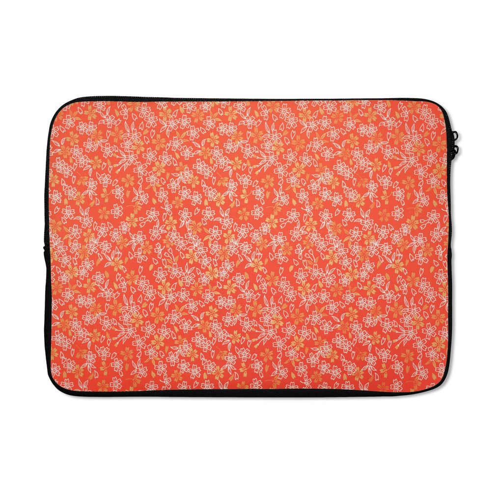 MuchoWow® Laptop Hülle 13 Zoll Ein orange-weißes Produktbild 