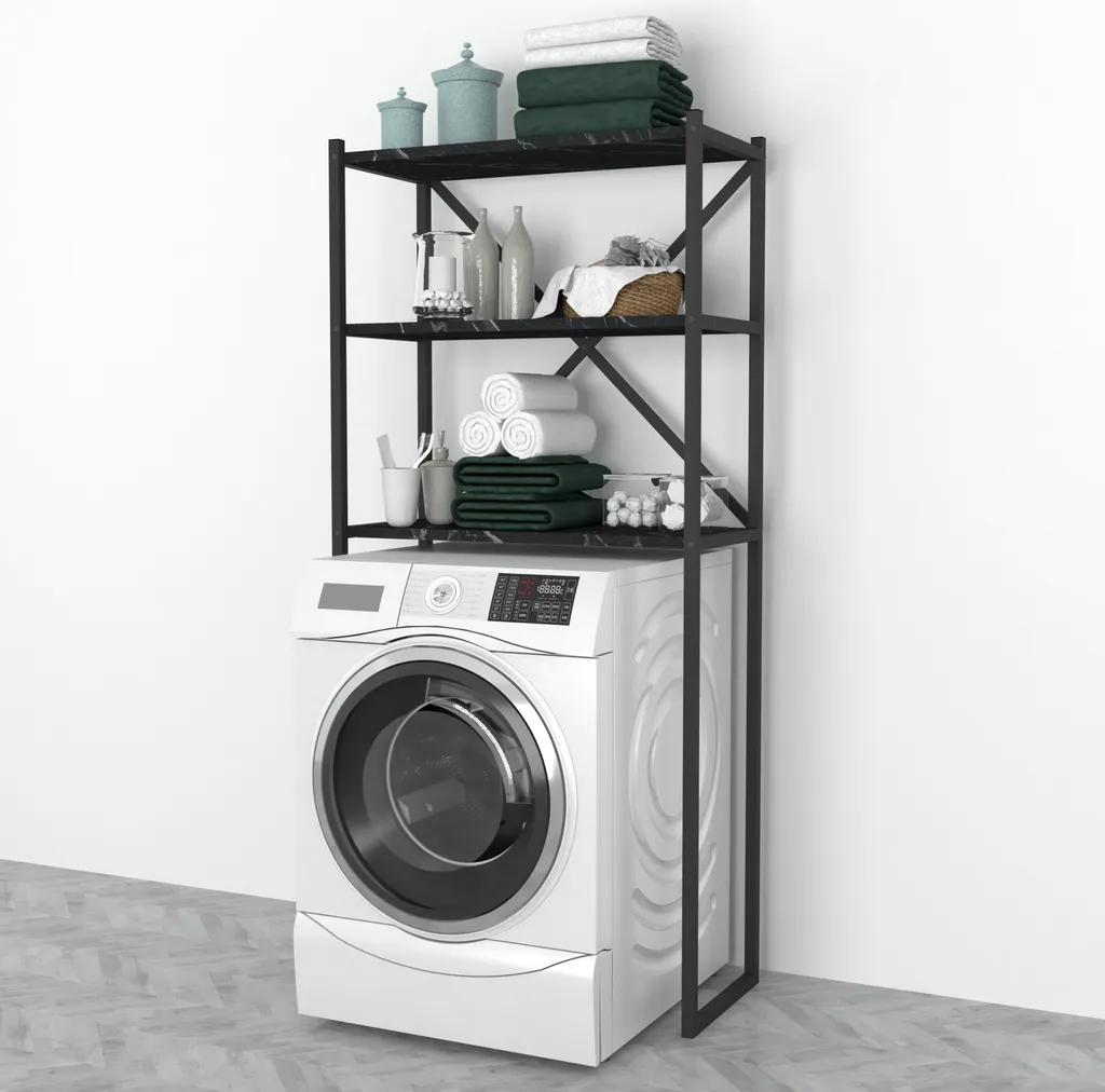 Rangement dessus machine à laver pour optimiser petite salle de bain
