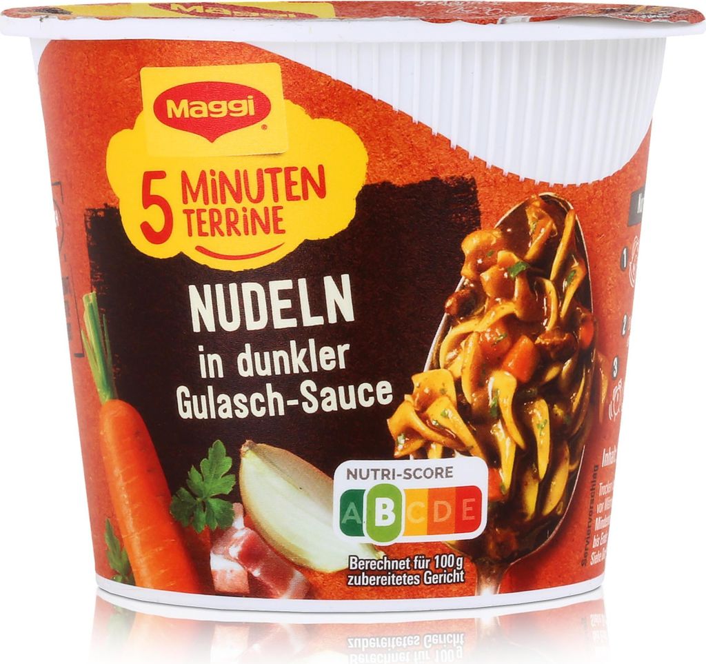 Maggi 5 Minuten Terrine Nudeln in dunkler Gulasch-Sauce 60g Produktbild 