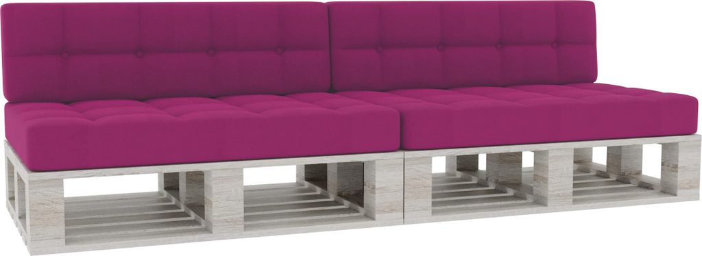 Palettenkissen, Palettenauflagen Sitzkissen Rückenlehne Gesteppt PFG 2xSet (Sitzkissen 120x80 +Rückenlehne 120x40), Rosa)