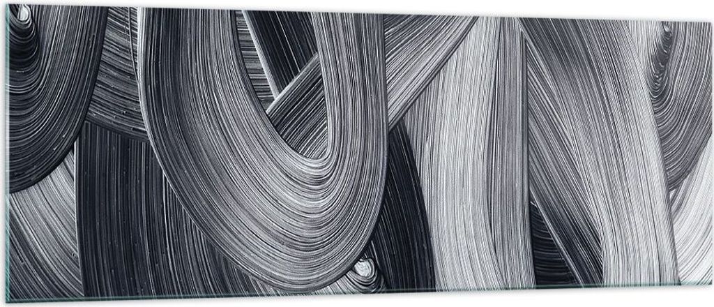 Bilder auf glas - Einteilig - Farbe Pinsel Schwarz - 140x50cm - Glasbilder - Wandbilder - Bilder - zum Aufhängen bereit - Wanddekoration aus Glas ...