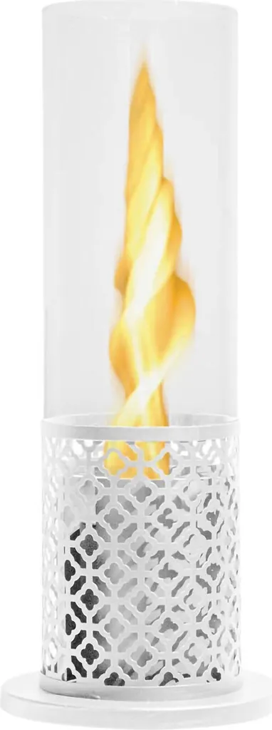 Dmora Alme Biocamino Bianco da Tavolo - Fuoco Ecologico Senza Fumo 50cm