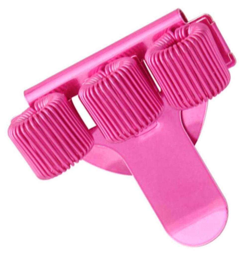 Farbiger Stiftehalter aus Metall mit drei Löchern und Clip (rosa)