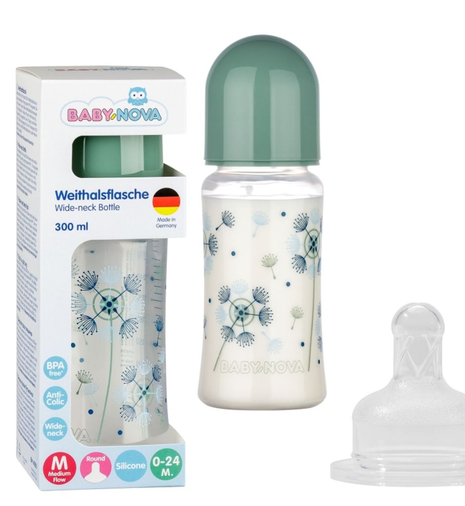 Baby-Nova 48002 Baby-Flasche + Sauger, 300ml Fassungsvermögen, -frei