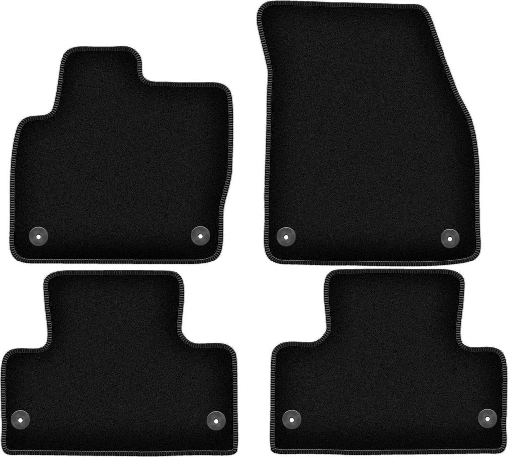 Wielganizator Velours-Autoteppiche – passend für Range Rover Evoque (SUV, Bj. 2011-2018) – schwarz, passgenau, mit Befestigungen set 4 Stk.