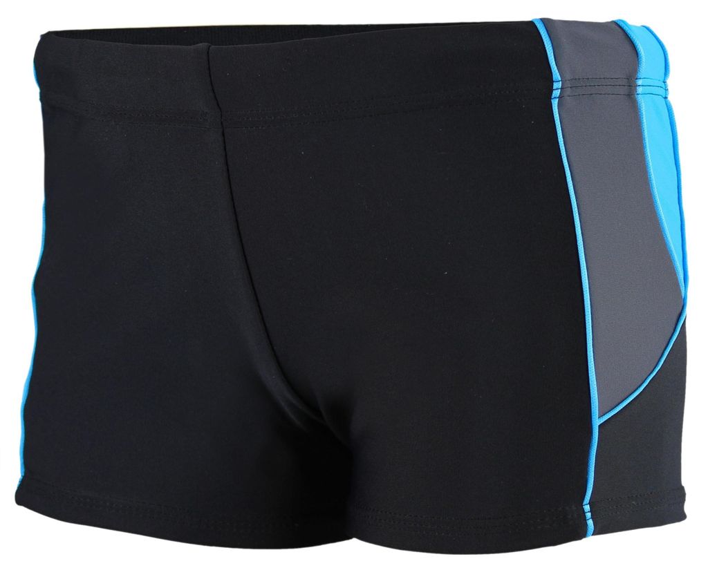 Aquarti Herren Badehose Kurz mit Kontrastpaspel, Farbe: 07 Schwarz/ Graphit / Blau, Größe: M