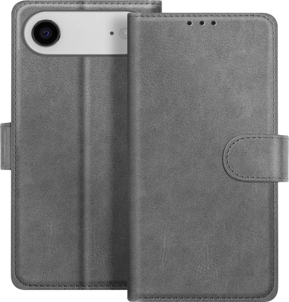 Avizar, Chesterfield Klappetui iPhone Air mit Kartenfach und Standfunktion, Grau