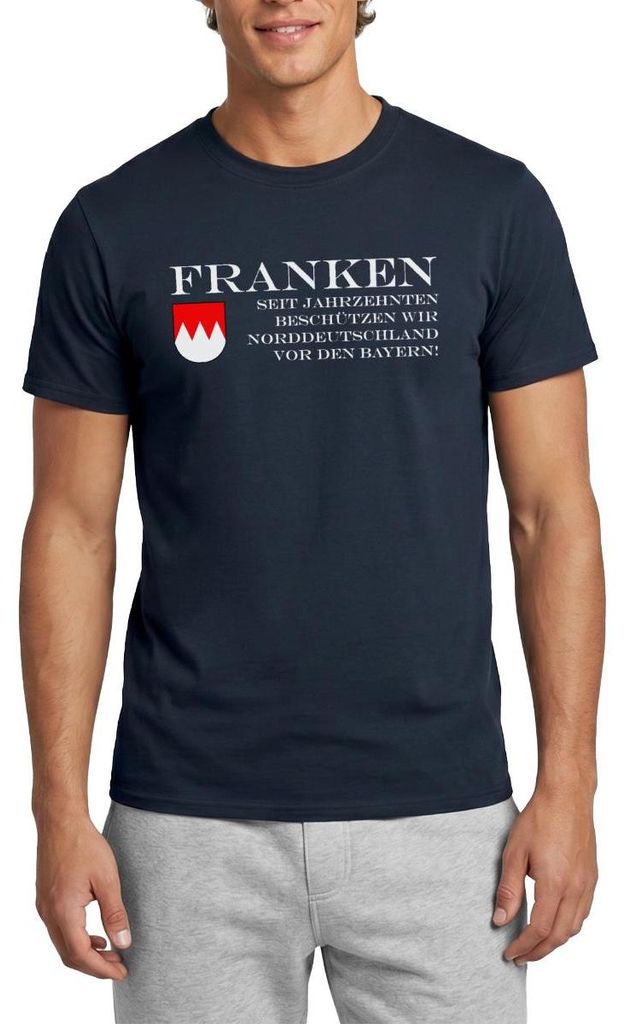 Spreadshirt Franken Seit Jahrzehnten Anti Bayern Männer T-Shirt, 4XL, Navy
