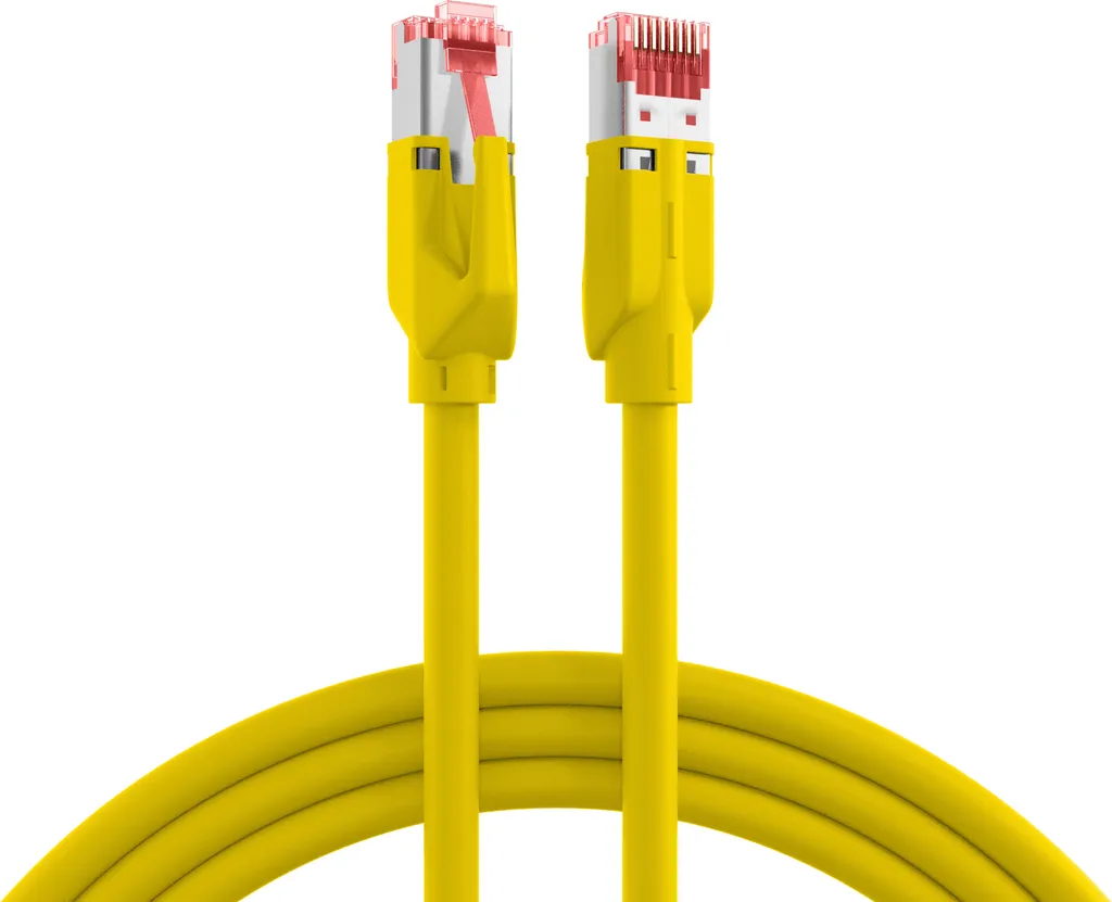 Câble Réseau RJ45 Jaune 7,5m Cat.6A S/FTP pour Baie de Brassage EFB