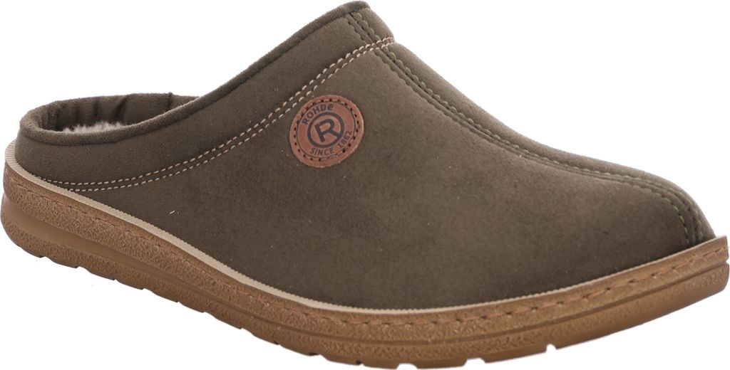 Rohde Herren Pantoffel Hausschuh warm gefüttert Wechselfußbett Asiago 7141, Größe:41 EU, Farbe:Grün