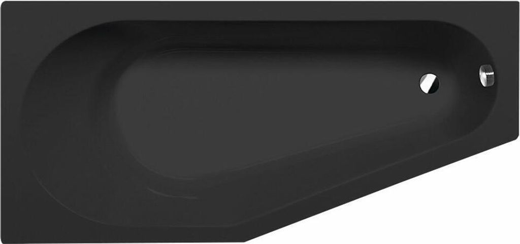 TIGRA L asymmetrische Badewanne 170x80x46cm, links, schwarz matt