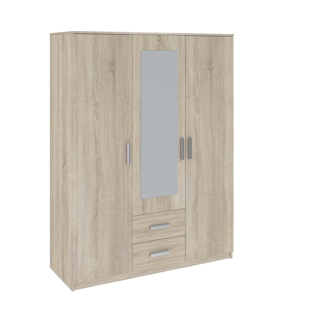 Kombinierter Kleiderschrank 150 cm mit Spiegel SPYKE – Sonoma-Eiche