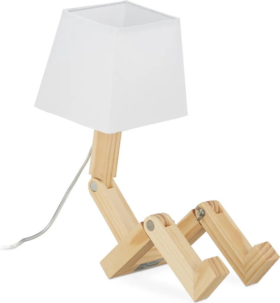 Lampada Robot Bambini Legno Relaxdays - Luce Notturna Originale