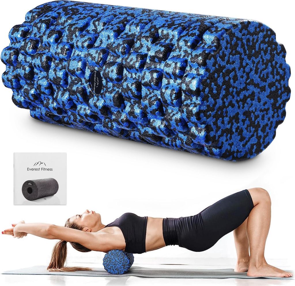 EVEREST FITNESS Faszienrolle Foam Roller 3D-Textur - 33cm Faszienrolle Wirbelsäule - Yoga Rolle Massagerolle - Fazienrolle Rücken Wirbelsäule -