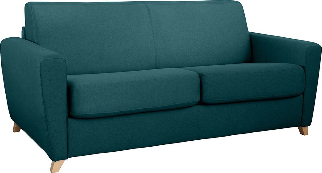 Miliboo - Schlafsofa skandinavisch blaugrün und Holz GRAHAM
