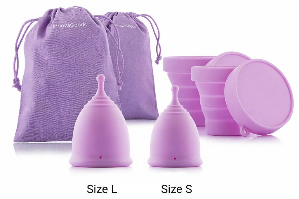 2er-Pack Menstruationstassen mit Zubehör Kuppy InnovaGoods Produktbild 