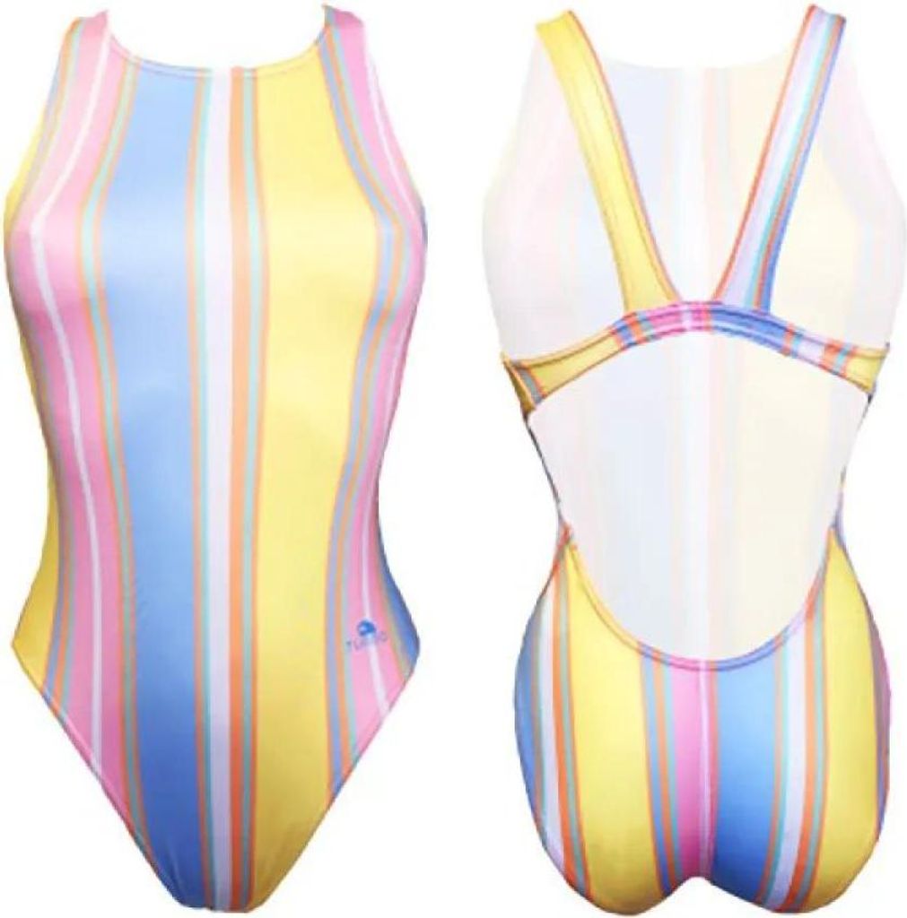 Turbo Pastel Stripes Badeanzug Gelb 5XL Damen Gelb 5XL