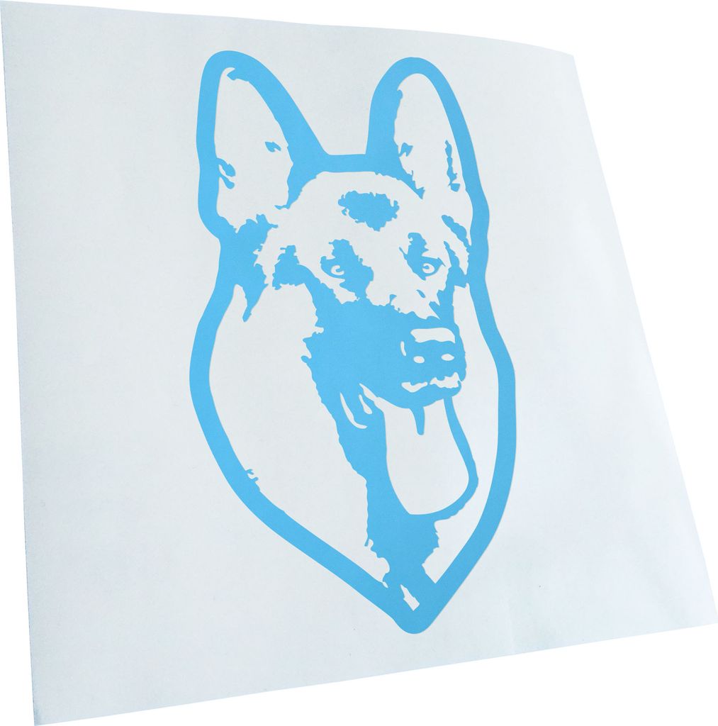 Kiwistar - Autoaufkleber - German sheperd Hund - Lichtblau - 30x18cm - Aufkleber für Auto, Laptop, Fahrrad, LKW, Motorrad mehrfarbig JDM Decal Racing
