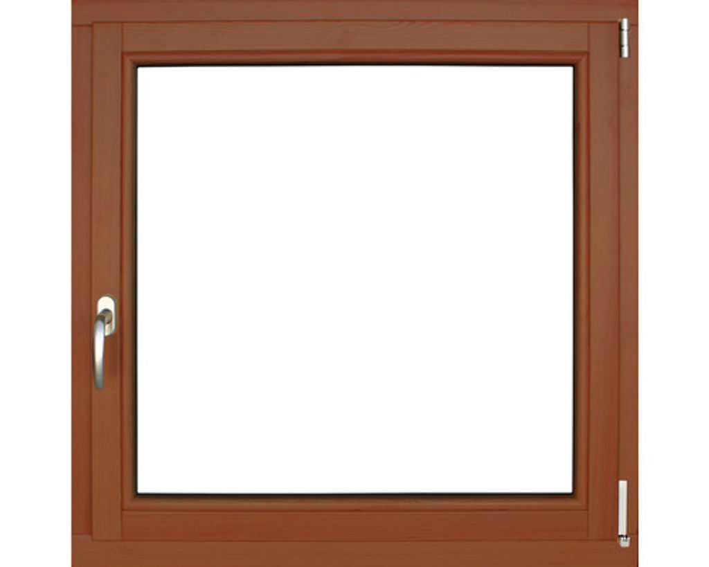 ARON Renova Holzfenster Kiefer lackiert S30 Kastanie 1000x1000 mm DIN Rechts