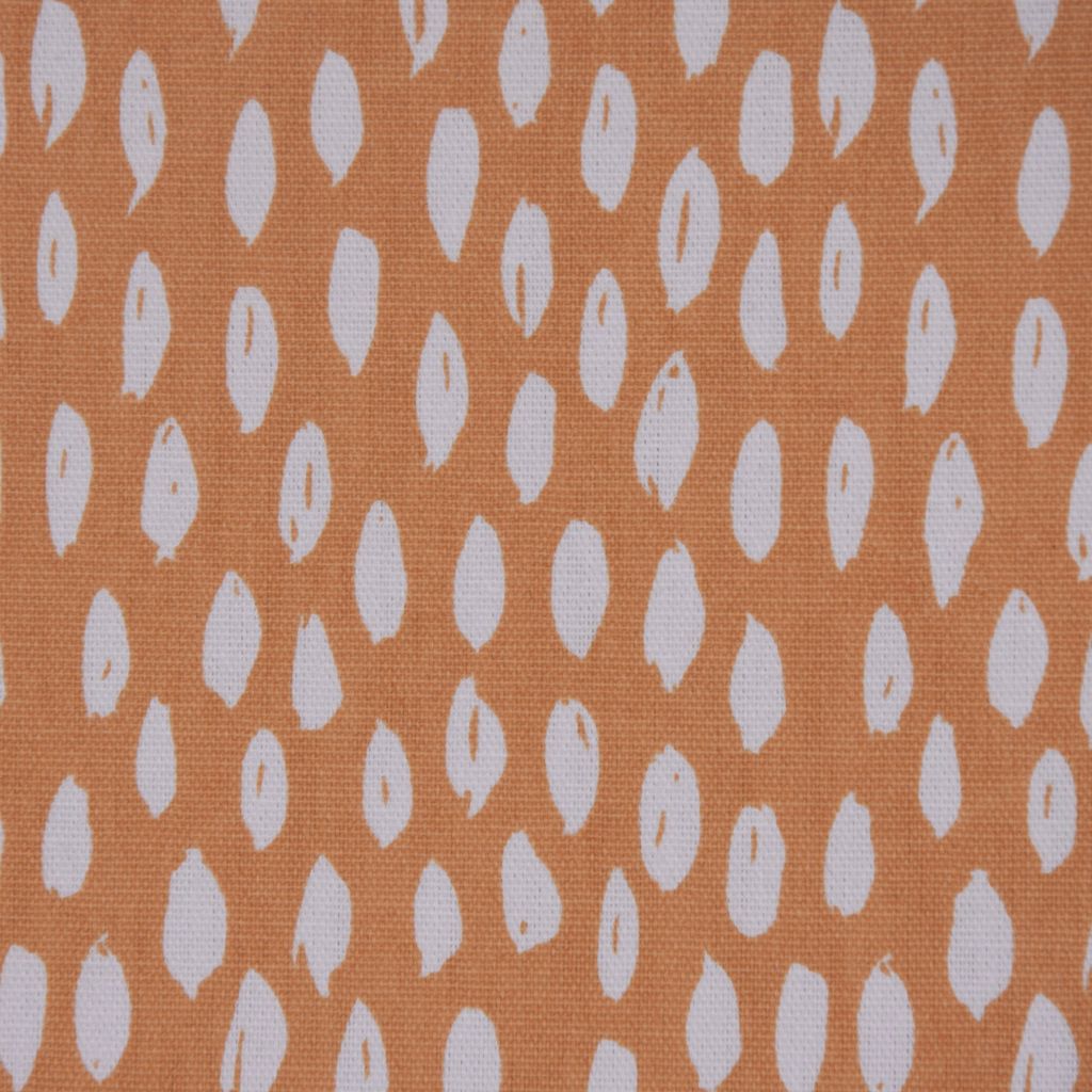 Dekostoff Baumwolle Bayside Tupfen Pinselstriche orange weiß 1,38m