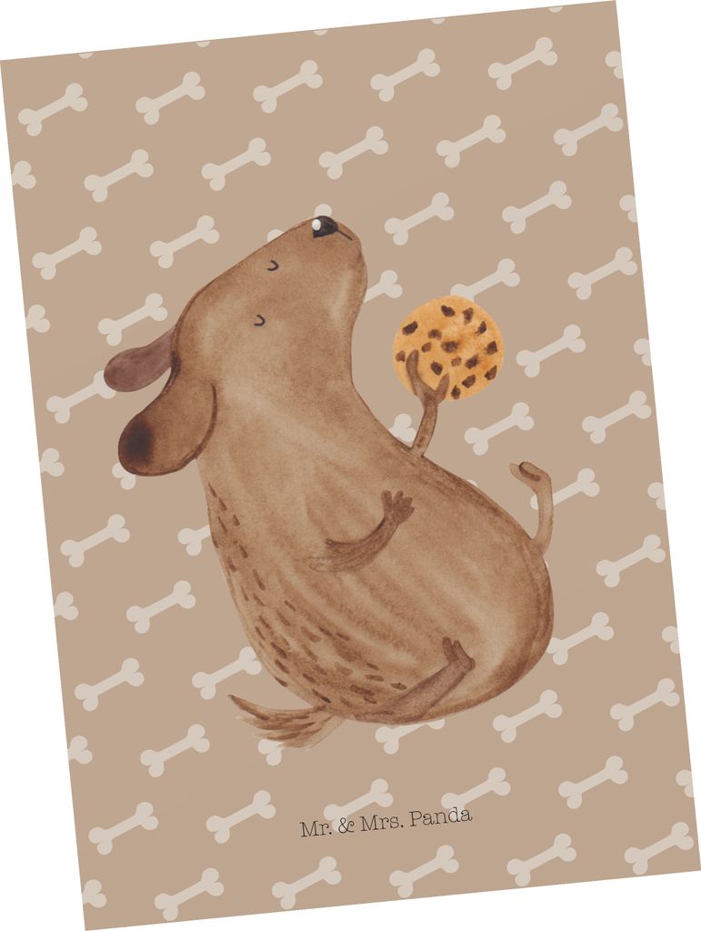 Mr. & Mrs. Panda Postkarte Hund Keks - Hundeglück - Geschenk, Hundeleckerli, Ansichtskarte, Sprüche, einzelkarte, Hundekekse, Ansichtskarten, Hun...