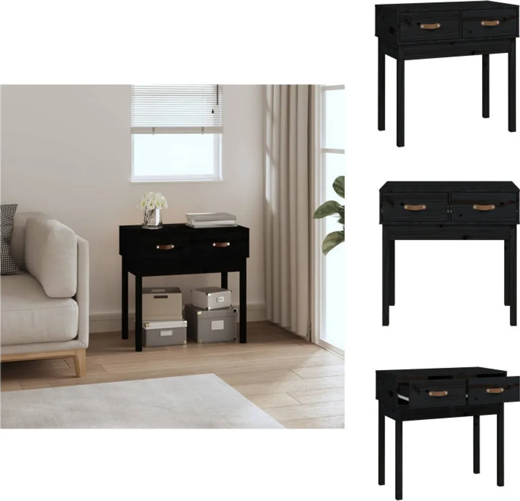 Consolle Ingresso Nera 76,5x40x75 cm Legno Massiccio | Design vidaXL