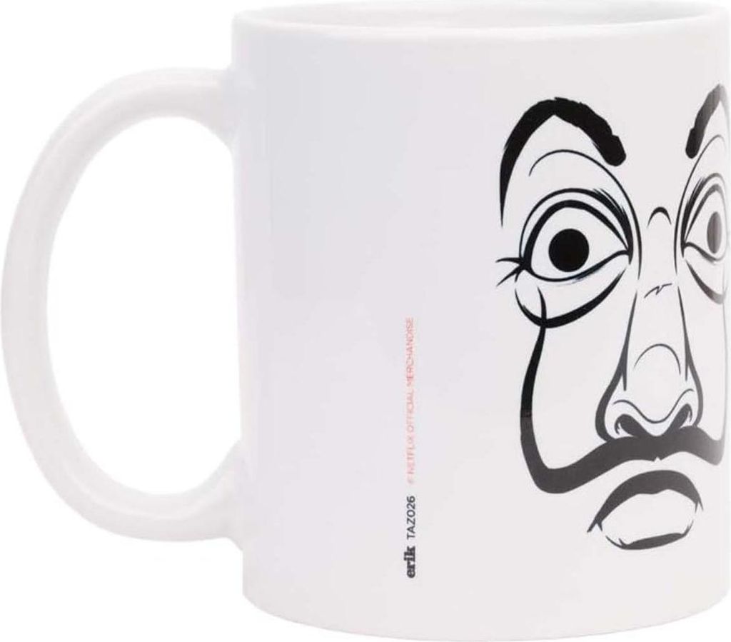 Inny, Keramikbecher 330ml La Casa De Papel spülmaschinenfest, Weiß