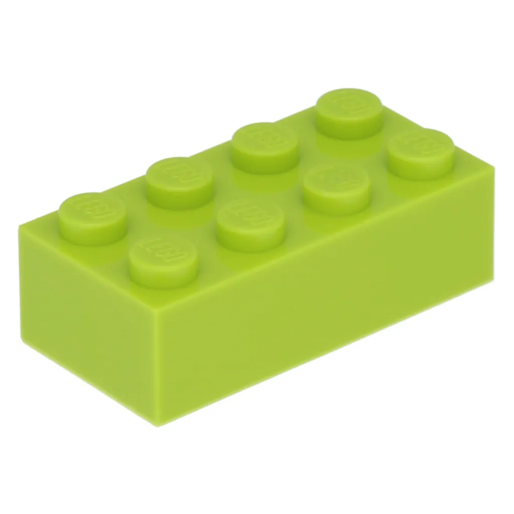 100 Briques LEGO 2x4 Vert Lime - Lot de Pièces de Rechange Authentiques
