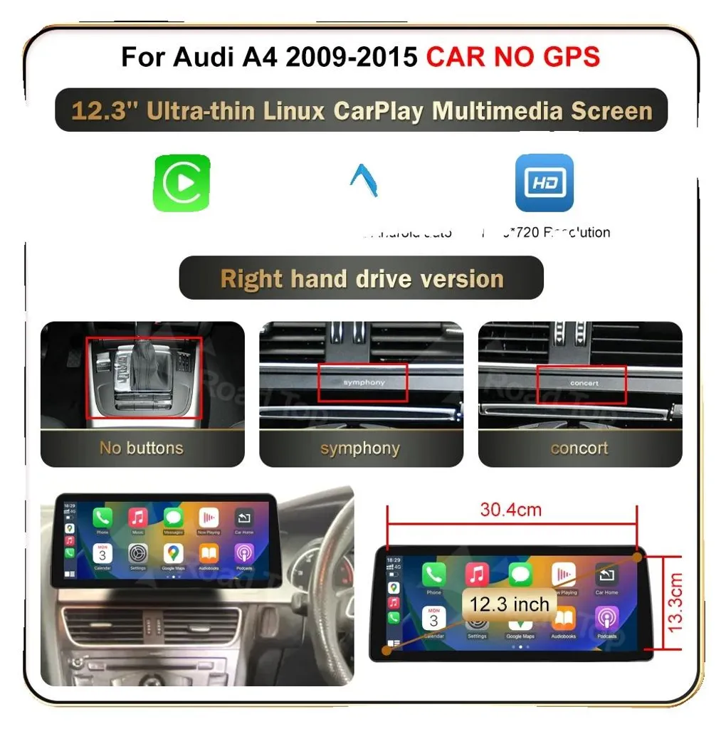 Améliorez votre Audi A4 2009-2015 RHD avec cet écran tactile 12,3 pouces