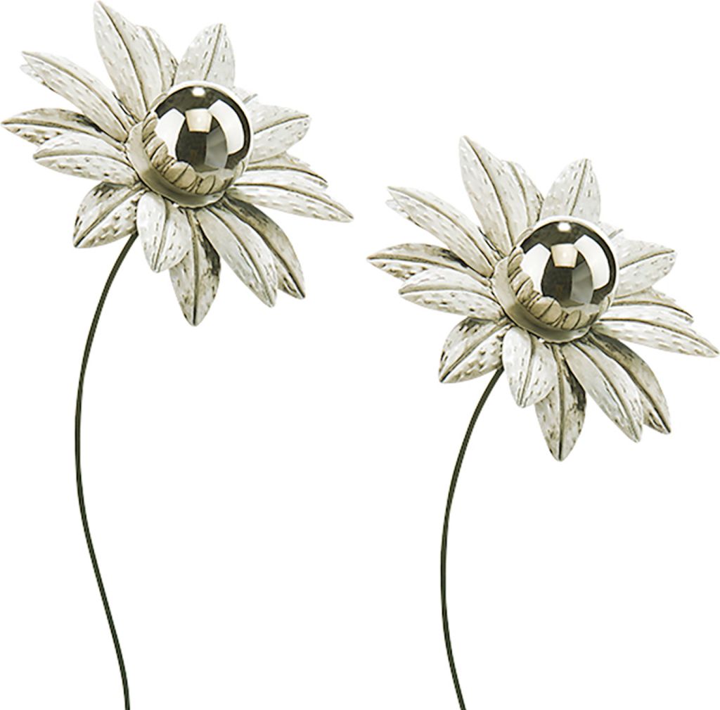 Kobolo Gartenstecker Dekostecker 2er Set Blume White Flower Produktbild 